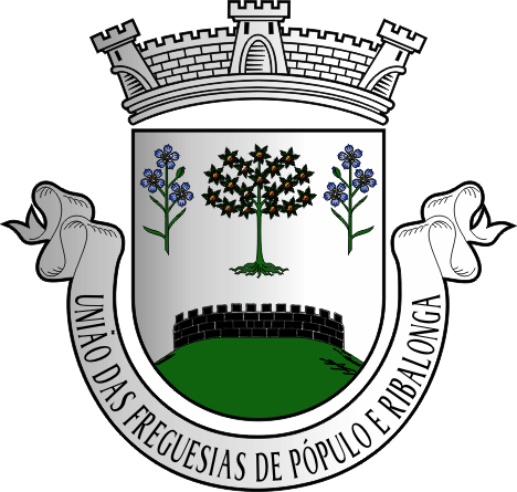 Brasão da União das freguesias de Pópulo e Ribalonga - Pópulo and Ribalonga civil parishes union coat-of-arms Brasão da União das freguesias de Pópulo e Ribalonga - Pópulo and Ribalonga civil parishes union coat-of-arms