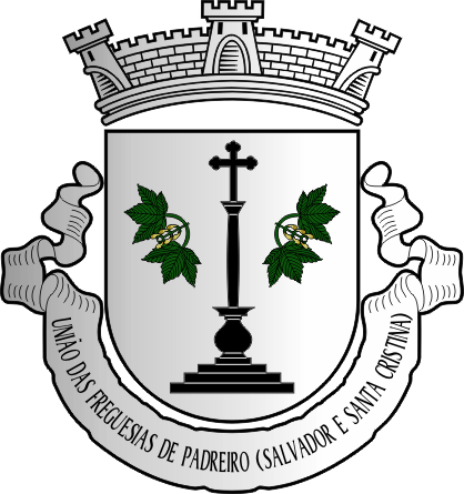 Brasão da União das freguesias de Padreiro (Salvador e Santa Cristina) - Padreiro (Salvador and Santa Cristina) civil parishes union coat-of-arms Brasão da União das freguesias de Padreiro (Salvador e Santa Cristina) - Padreiro (Salvador and Santa Cristina) civil parishes union coat-of-arms