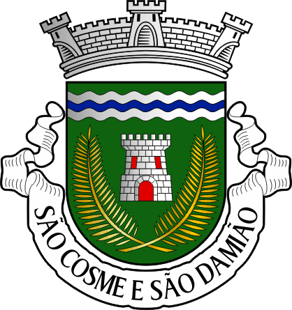 Brasão da antiga freguesia de São Cosme e São Damião - São Cosme e São Damião former civil parish, coat-of-arms Brasão da antiga freguesia de São Cosme e São Damião - São Cosme e São Damião former civil parish, coat-of-arms