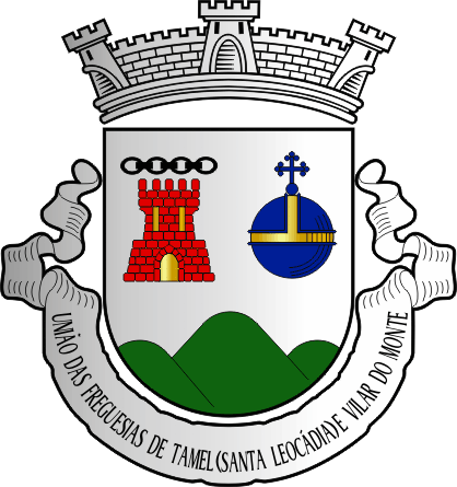 Brasão da União das freguesias de Tamel (Santa Leocádia) e Vilar do Monte - Tamel (Santa Leocádia) e Vilar do Monte civil parishes union coat-of-arms Brasão da União das freguesias de Tamel (Santa Leocádia) e Vilar do Monte - Tamel (Santa Leocádia) e Vilar do Monte civil parishes union coat-of-arms