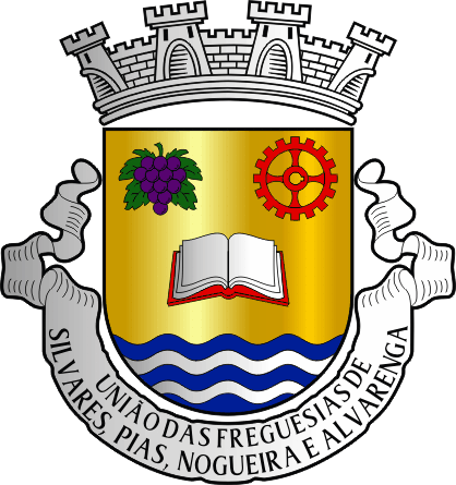 Brasão da União das freguesias de Silvares, Pias, Nogueira e Alvarenga - Silvares, Pias, Nogueira and Alvarenga civil parishes union coat-of-arms