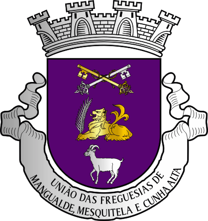 Brasão da União das freguesias de Mangualde, Mesquitela e Cunha Alta - Mangualde, Mesquitela and Cunha Alta civil parishes union coat-of-arms Brasão da União das freguesias de Mangualde, Mesquitela e Cunha Alta - Mangualde, Mesquitela and Cunha Alta civil parishes union coat-of-arms