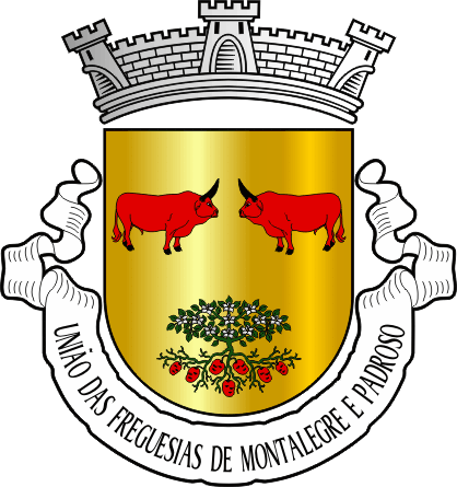 Brasão da União das freguesias de Montalegre e Padroso - Montalegre and Padroso civil parishes union coat-of-arms Brasão da União das freguesias de Montalegre e Padroso - Montalegre and Padroso civil parishes union coat-of-arms