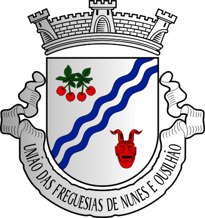 Brasão da União das freguesias de Nunes e Ousilhão - Nunes and Ousilhão civil parishes union coat-of-arms Brasão da União das freguesias de Nunes e Ousilhão - Nunes and Ousilhão civil parishes union coat-of-arms