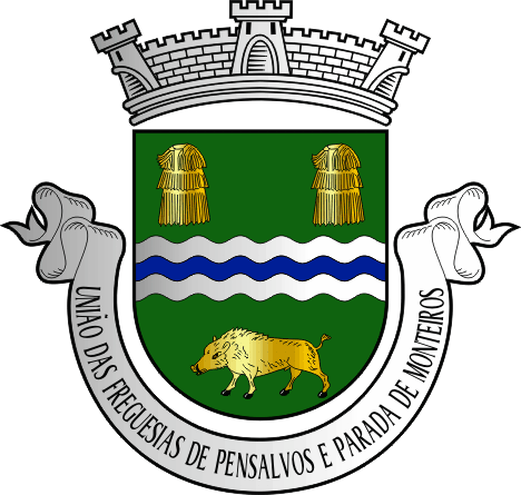 Brasão da União das freguesias de Pensalvos e Parada de Monteiros - Pensalvos and Parada de Monteiros civil parishes union coat-of-arms