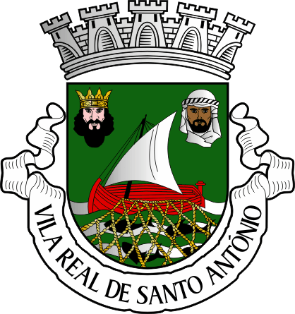 Brasão do município de Vila Real de Santo António - Vila Real de Santo António municipal coat-of-arms Brasão do município de Vila Real de Santo António - Vila Real de Santo António municipal coat-of-arms