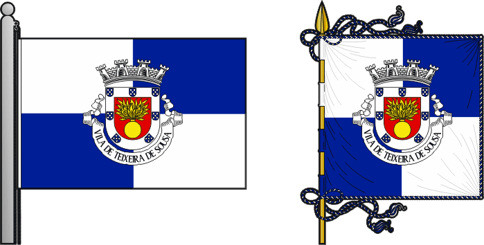 Bandeira e estandarte de do Concelho Teixeira de Sousa - Teixeira de Sousa municipal flag and banner