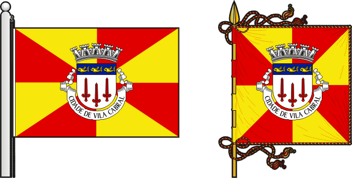 Bandeira e estandarte do Concelho de Vila Cabral - Vila Cabral municipal flag and banner
