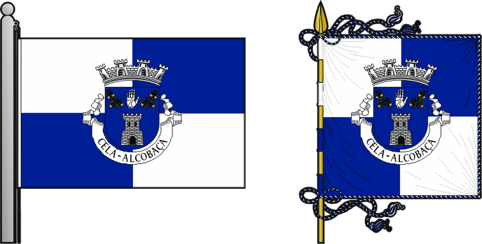 Bandeira e estandarte da freguesia de Cela - Cela civil parish, flag and banner