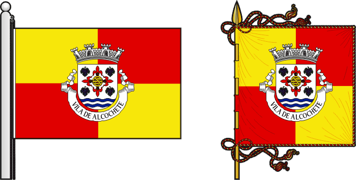 Bandeira e estandarte do Município de Alcochete - Alcochete municipal flag and banner Bandeira e estandarte do Município de Alcochete - Alcochete municipal flag and banner