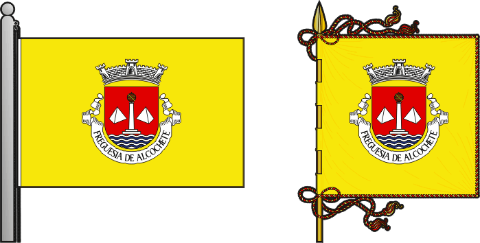 Bandeira e estandarte da freguesia de Alcochete - Alcochete civil parish, flag and banner Bandeira e estandarte da freguesia de Alcochete - Alcochete civil parish, flag and banner