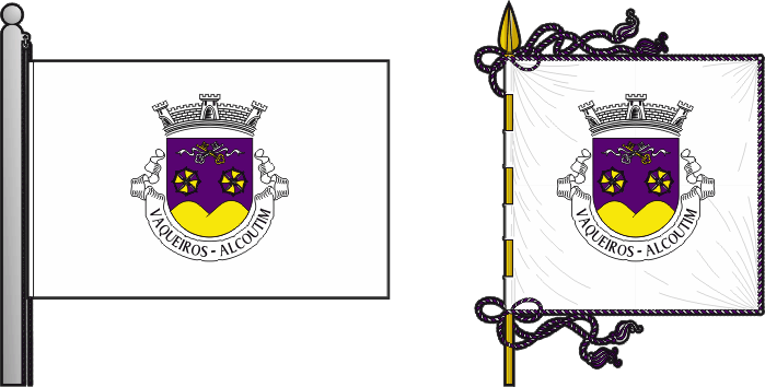 Bandeira e estandarte da freguesia de Vaqueiros - Vaqueiros civil parish, flag and banner