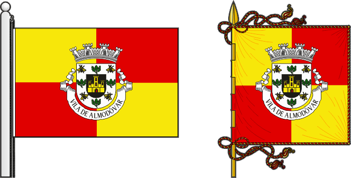 Bandeira e estandarte do Município de Almodôvar - Almodôvar municipal flag and banner Bandeira e estandarte do Município de Almodôvar - Almodôvar municipal flag and banner