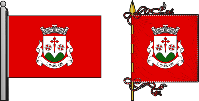 Bandeira e estandarte da freguesia de São Barnabé - São Barnabé civil parish, flag and banner