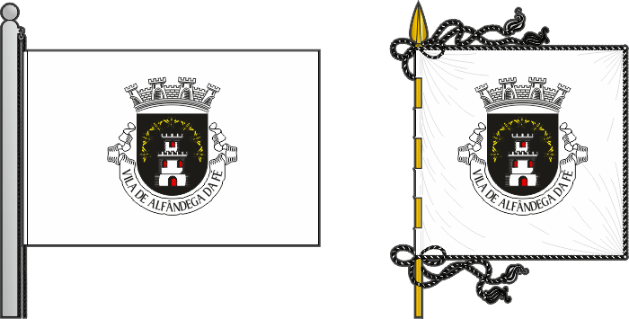 Bandeira e estandarte do Município de Alfândega da Fé - Alfândega da Fé municipal flag and banner Bandeira e estandarte do Município de Alfândega da Fé - Alfândega da Fé municipal flag and banner