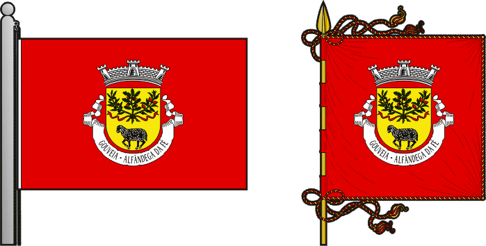 Bandeira e estandarte da antiga freguesia de Gouveia - Gouveia former civil parish, flag and banner