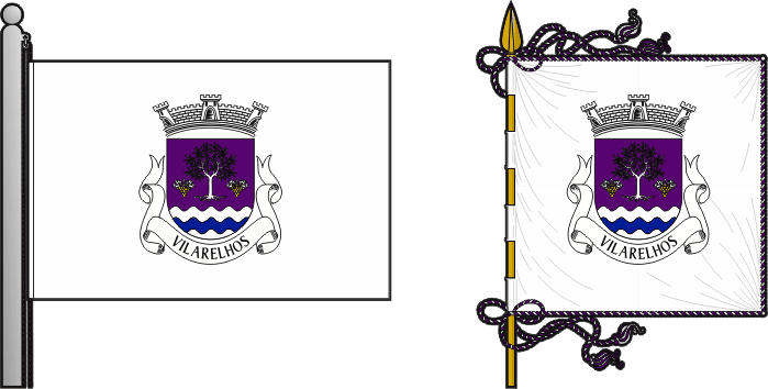 Bandeira e estandarte da freguesia de Vilarelhos - Vilarelhos civil parish, flag and banner