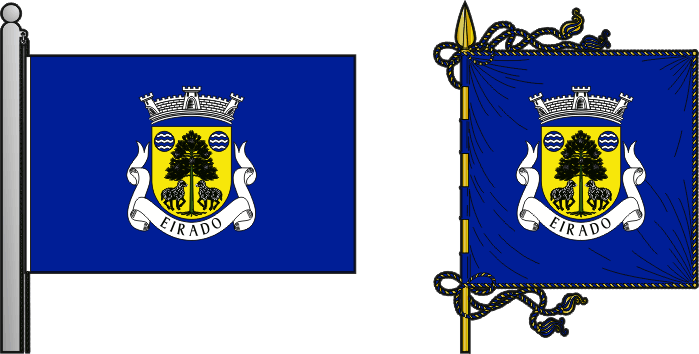 Bandeira e estandarte da freguesia de Eirado - Eirado civil parish, flag and banner