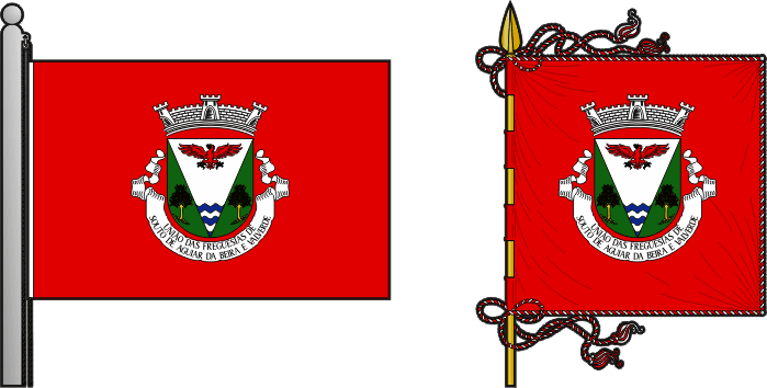 Bandeira e estandarte da União das freguesias de Souto de Aguiar da Beira e Valverde - Souto de Aguiar da Beira and Valverde civil parishes union flag and banner