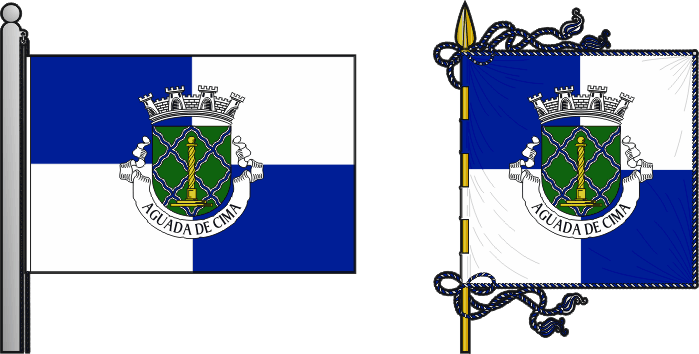 Bandeira e estandarte da freguesia de Aguada de Cima - Aguada de Cima civil parish, flag and banner