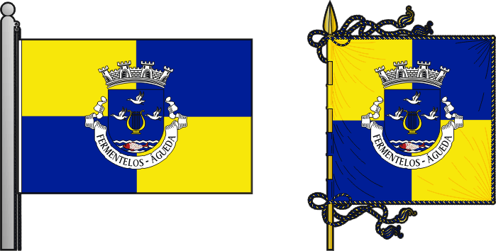 Bandeira e estandarte da freguesia de Fermentelos - Fermentelos civil parish, flag and banner