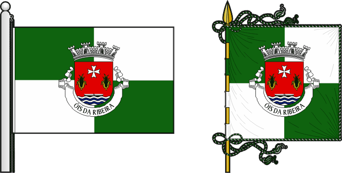 Bandeira e estandarte da antiga freguesia de Óis da Ribeira - Óis da Ribeira former civil parish, flag and banner