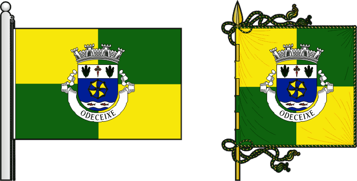 Bandeira e estandarte da freguesia de Odeceixe - Odeceixe civil parish, flag and banner Bandeira e estandarte da freguesia de Odeceixe - Odeceixe civil parish, flag and banner