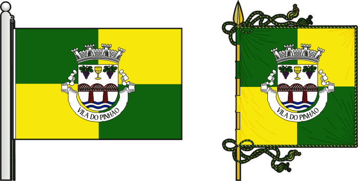 Bandeira e estandarte da freguesia de Pinhão - Pinhão civil parish, flag and banner