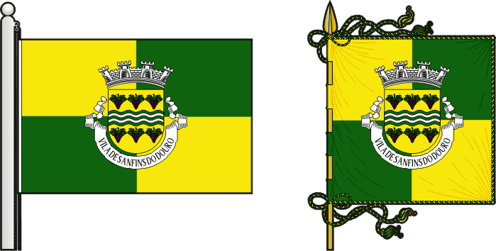 Bandeira e estandarte da freguesia de Sanfins do Douro - Sanfins do Douro civil parish, flag and banner Bandeira e estandarte da freguesia de Sanfins do Douro - Sanfins do Douro civil parish, flag and banner