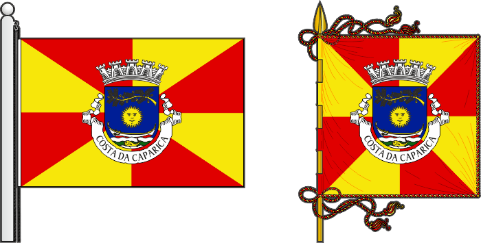 Bandeira e estandarte da freguesia de Costa da Caparica - Costa da Caparica civil parish, flag and banner