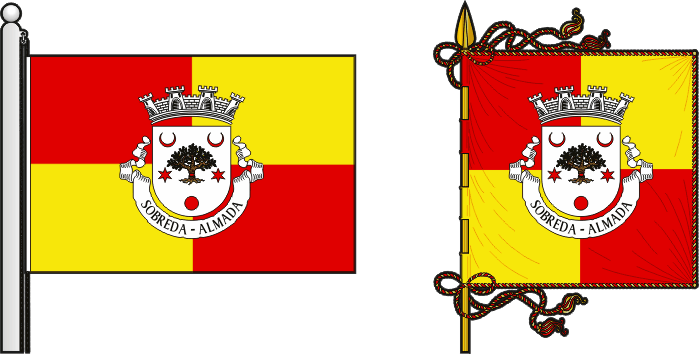 Bandeira e estandarte da antiga freguesia de Sobreda - Sobreda former civil parish, flag and banner