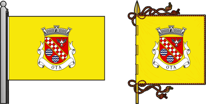 Bandeira e estandarte da freguesia da Ota - Ota civil parish, flag and banner
