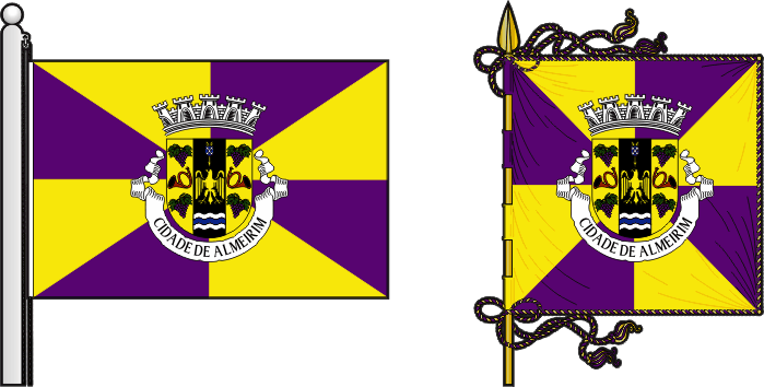 Bandeira e estandarte do Município de Almeirim - Almeirim municipal flag and banner Bandeira e estandarte do Município de Almeirim - Almeirim municipal flag and banner