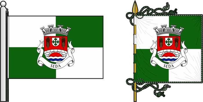 Bandeira e estandarte da freguesia de Seda - Seda civil parish, flag and banner