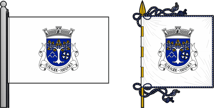 Bandeira e estandarte da Freguesia de Alfragide - Alfragide civil parish, flag and banner Bandeira e estandarte da Freguesia de Alfragide - Alfragide civil parish, flag and banner