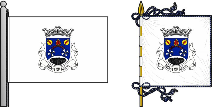 Bandeira e estandarte da Freguesia de Mina de Água - Mina de Água civil parish, flag and banner Bandeira e estandarte da Freguesia de Mina de Água - Mina de Água civil parish, flag and banner