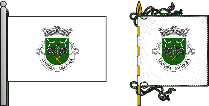Bandeira e estandarte da Freguesia da Venteira - Venteira civil parish, flag and banner Bandeira e estandarte da Freguesia da Venteira - Venteira civil parish, flag and banner