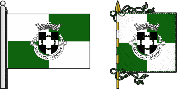 Bandeira e estandarte da freguesia de Santa Cruz - Santa Cruz civil parish, flag and banner