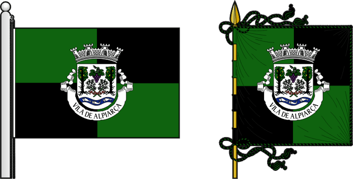 Bandeira e estandarte do Município de Alpiarça - Alpiarça municipal flag and banner Bandeira e estandarte do Município de Alpiarça - Alpiarça municipal flag and banner