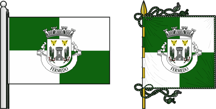 Bandeira e estandarte da freguesia de Fermedo - Fermedo civil parish, flag and banner Bandeira e estandarte da freguesia de Fermedo - Fermedo civil parish, flag and banner