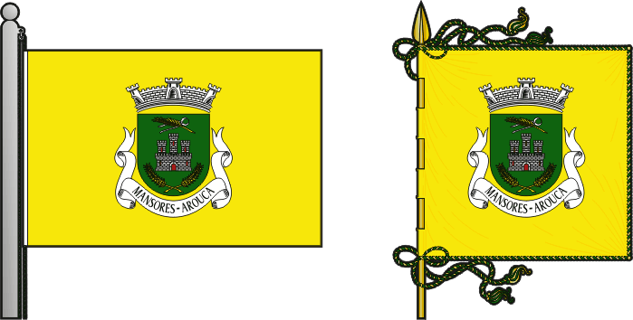 Bandeira e estandarte da freguesia de Mansores - Mansores civil parish, flag and banner Bandeira e estandarte da freguesia de Mansores - Mansores civil parish, flag and banner