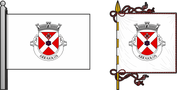 Bandeira e estandarte da freguesia de Arraiolos - Arraiolos civil parish, flag and banner