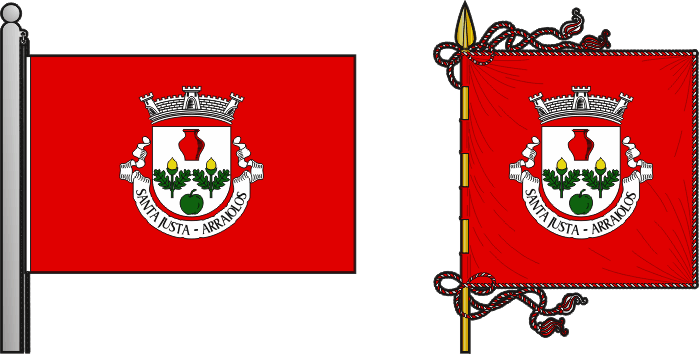 Bandeira e estandarte da antiga freguesia de Santa Justa - Santa Justa former civil parish, flag and banner