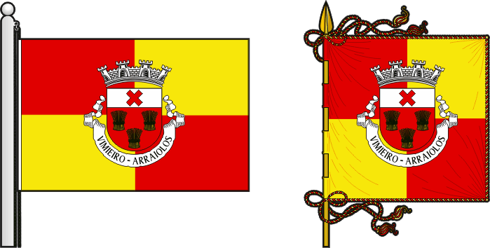 Bandeira e estandarte da freguesia de Vimieiro - Vimieiro civil parish, flag and banner