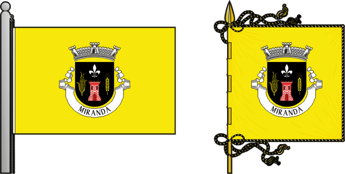 Bandeira e estandarte da freguesia de Miranda - Miranda civil parish, flag and banner Bandeira e estandarte da freguesia de Miranda - Miranda civil parish, flag and banner