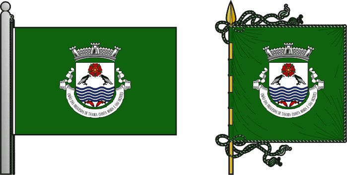 Bandeira e estandarte da União das freguesias de Távora (Santa Maria e São Vicente) - Távora (Santa Maria and São Vicente) civil parishes union flag and banner