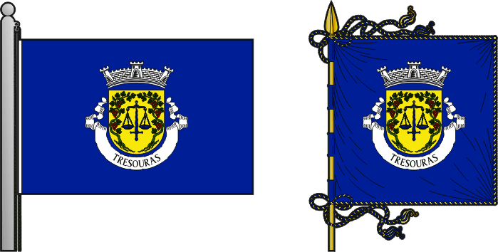 Bandeira e estandarte da antiga freguesia de Tresouras - Tresouras former civil parish, flag and banner