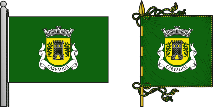 Bandeira e estandarte da freguesia de Carvalhal - Carvalhal civil parish, flag and banner