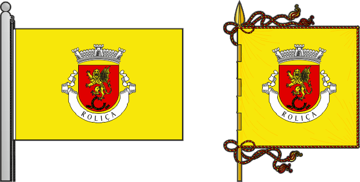 Bandeira e estandarte da freguesia de Roliça - Roliça civil parish, flag and banner