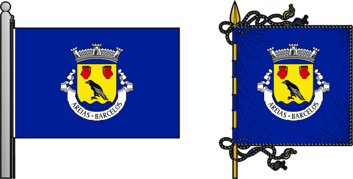 Bandeira e estandarte da freguesia de Areias - Areias civil parish, flag and banner Bandeira e estandarte da freguesia de Areias - Areias civil parish, flag and banner